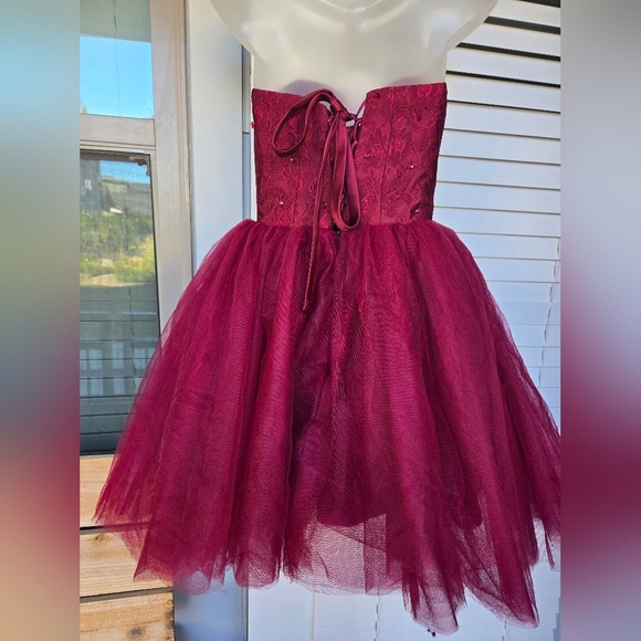 Tulle Short A Line Lace Up Formal Dress NWT Sz Small - Picture 6 of 7